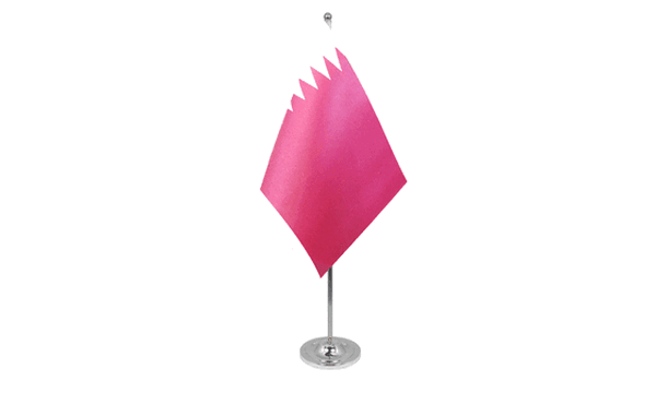 Qatar Satin Table Flag